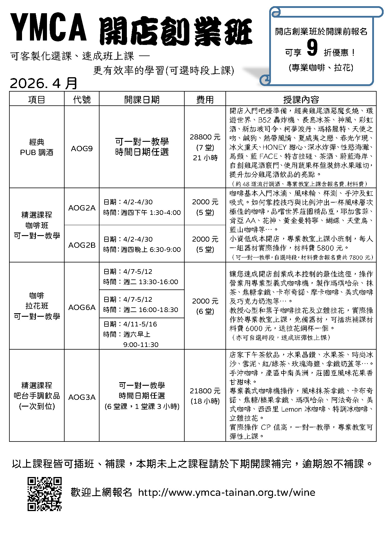 創業飲品班課程內容